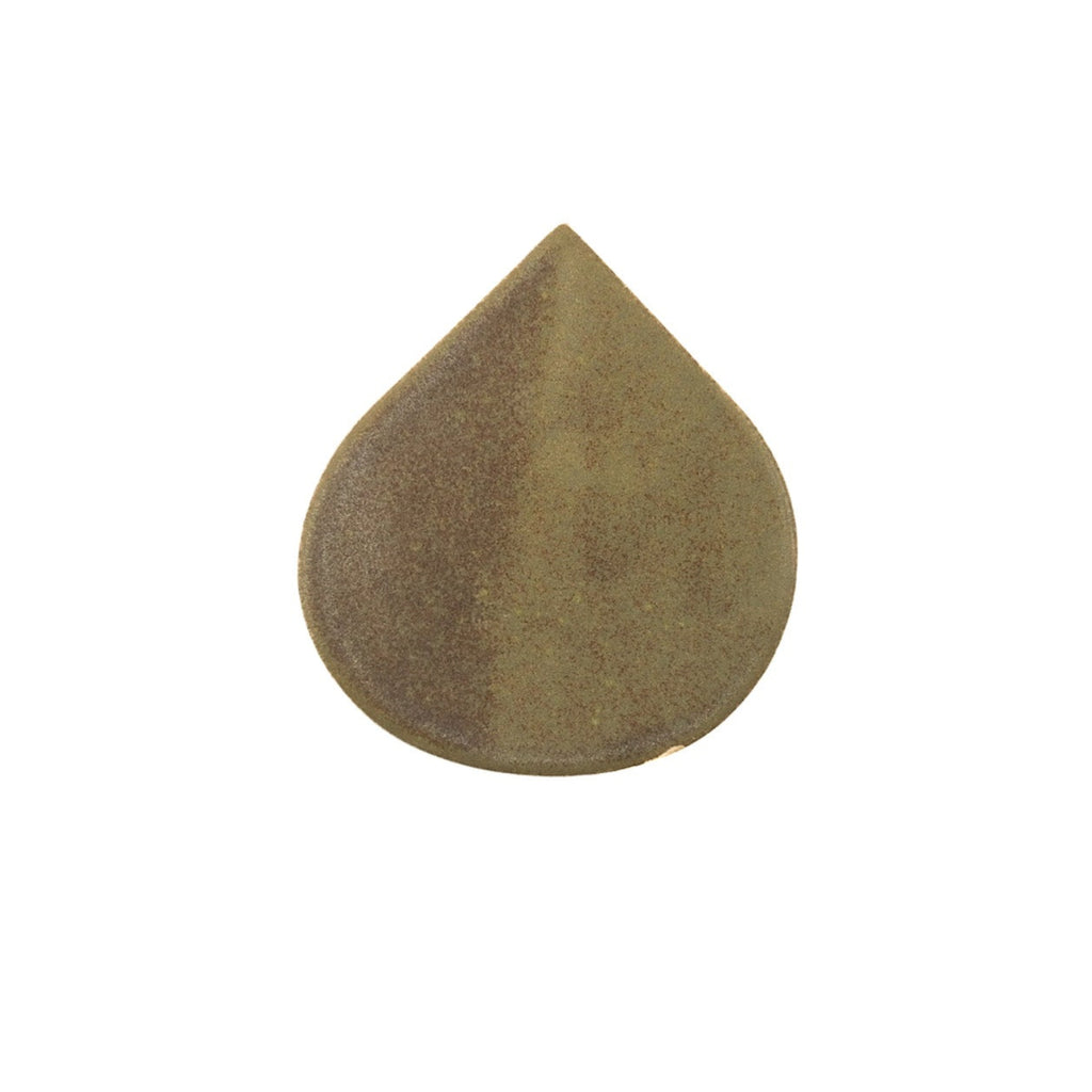 Brown teardrop-shaped object on a white background