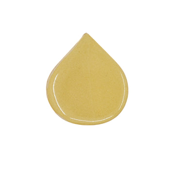 Yellow tear drop shaped tile on white background