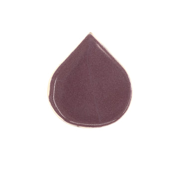 Purple teardrop-shaped object on a white background