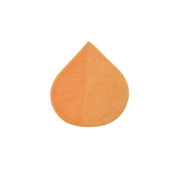 Orange teardrop-shaped object on a white background