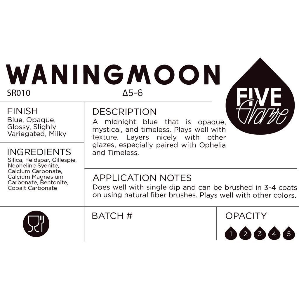 Waning Moon paint product label with Five Graces branding